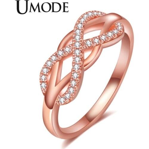 UMODE New Fashion Eternity Design Zircon Ring for Women Clear Zirconia Rings Anillo Mujer Moda Infinite Fashions AUR0444