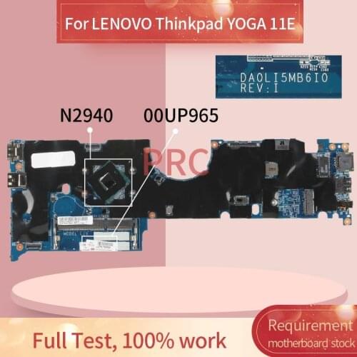 00UP965 For LENOVO Thinkpad YOGA 11E N2940 Laptop Motherboard DA0LI5MB6I0 SR1YV DDR3 Notebook Mainboard