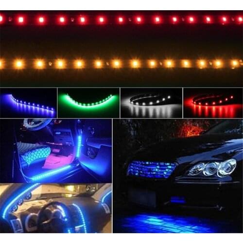 1PC Car LED Waterproof 30cm 15LED Lighting Flexible Decorative Light Strip Bar