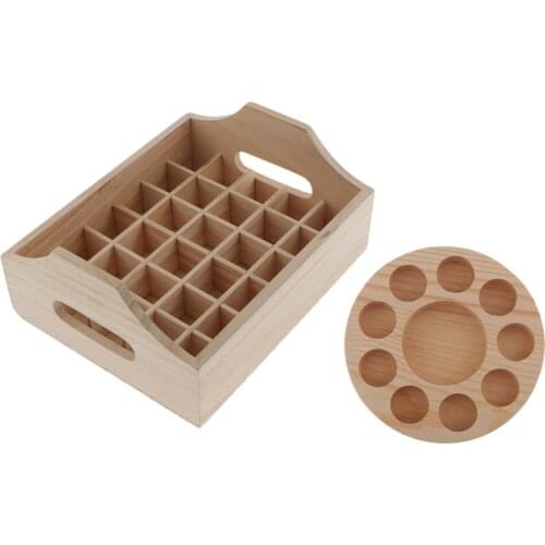 2x New Solid Wood Essential Oil Storage Rack Holder Display Shelf Show