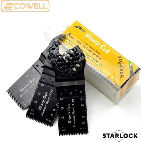 30% Off 8 PCS Japanese Teeth Starlock Oscillating Multi Tool Saw Blades Plunge Saw Blade Multitool Type Blade Sk5 Fast Wood Cut