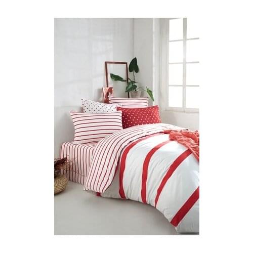 Simple design Multicolor 100%Cotton Ranforce D/Side 200x220cm 4 PCS Duvet Set
