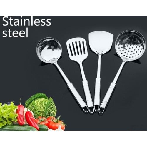 Free shipping 4pcs Stainless steel cookware set piece set spatula spoon fried shovel cookware spoonfuls full set