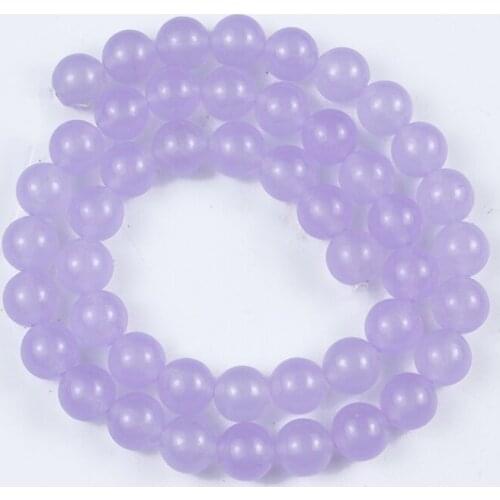 Natural Stone Beads B Color Light Purple Agate Round Loose Beads for Making DIY Bracelet Earrings Accessories 4/6/8/10/12mm