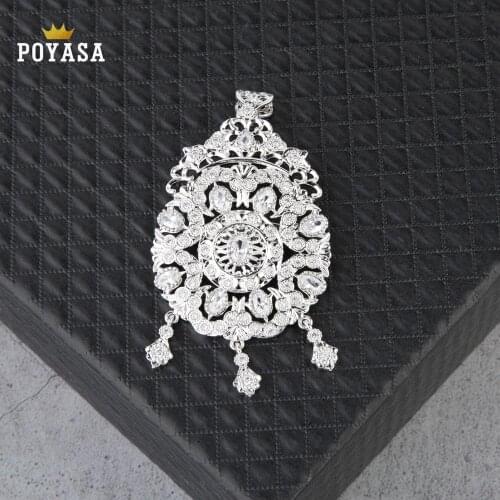 Colorful Crystal Brooches for Women Men Wedding Bridal Party Water Drop silver color Brooch Pin Jewelry Pendent