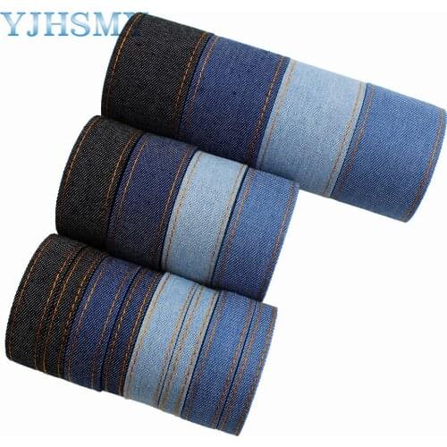Stitch Denim Ribbon,Layering Cloth Fabric Jeans Bows Ribbon 5Yards 3/8''1''1-1/2" For DIY Crafts Hairclip I-19218-373