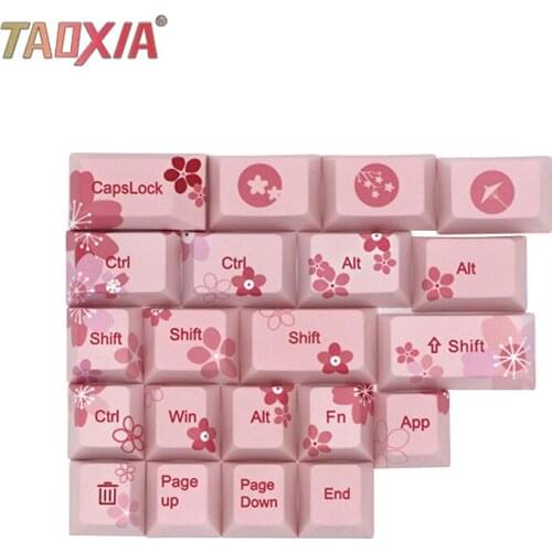 For Cherry Blossom Thermal Sublimation Machinery Keyboard Cap PBT Keyboard Custom Key Cap GH60/GK64/108/68 Keyboard-Caps