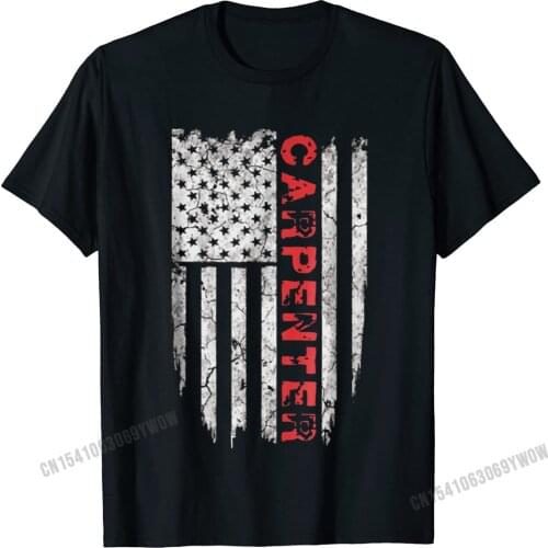 American Carpenter T-Shirt Proud USA Tee Shirts Camisas Men Fashionable Mens Tshirts Custom Tops Shirts Cotton Family
