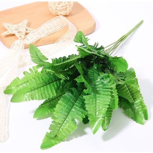 Simulation Fern Grass Green Plant Artificial Fern Persian Leaves Flower Wall Hanging Plants Home Garden Wedding Decoration