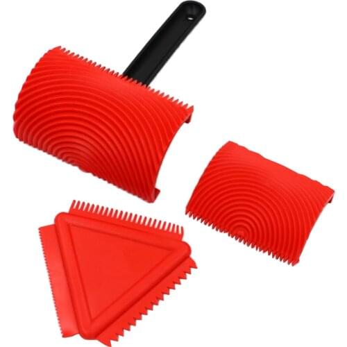 Red Rubber Wood Grain Pattern Painting Tool Wall Paint DIY Tool Effect for Home Decor