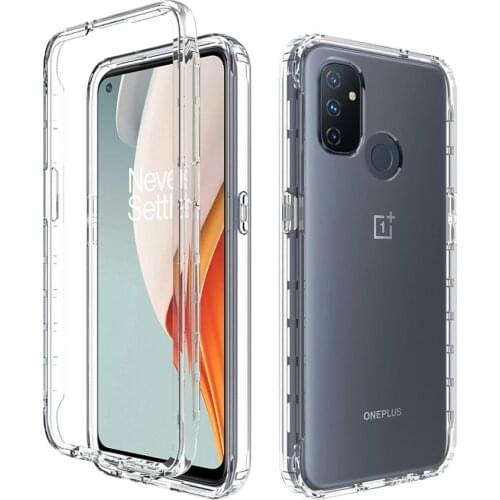 Crystal Clear 2 in 1 Shockproof Transparent Cases Hard Bumper Soft TPU Protective Cover for Oneplus Nord N100 Case