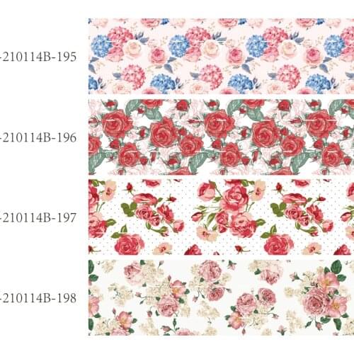 50 yards/lot) wholesale 16-75mm flower printed grosgrain ribbon