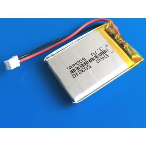 3.7V 600mAh 503040 JST ZH 1.5mm lipo polymer lithium Rechargeable battery for MP3 GPS DVD bluetooth recorder ebook camera
