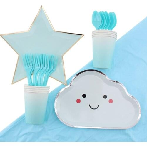 Disposable tableware for birthday solid five-pointed star plate wedding decoration 41pcs/1 pack birthday party decorations kids