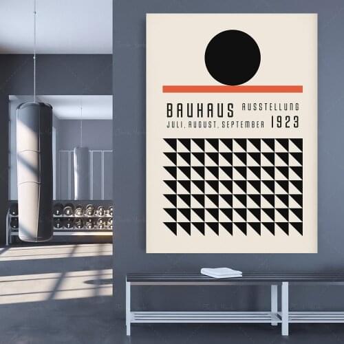 Home Decor Exhibition Bauhaus Poster Wall Art 1923 Weimar Print Modern Canvas Painting Free Shipping