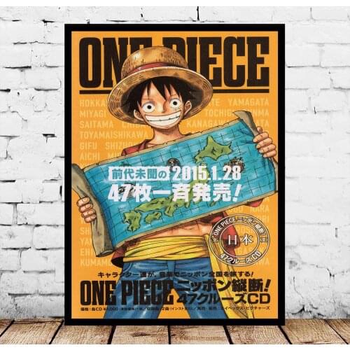 One Piece Japanese Anime Poster Art Painting Wall Art Frameless