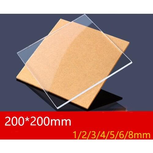 Plexiglass Transparent Clear plastic Sheet acrylic board organic glass polymethyl methacrylate 1mm 3mm 6mm thickness 200*200mm