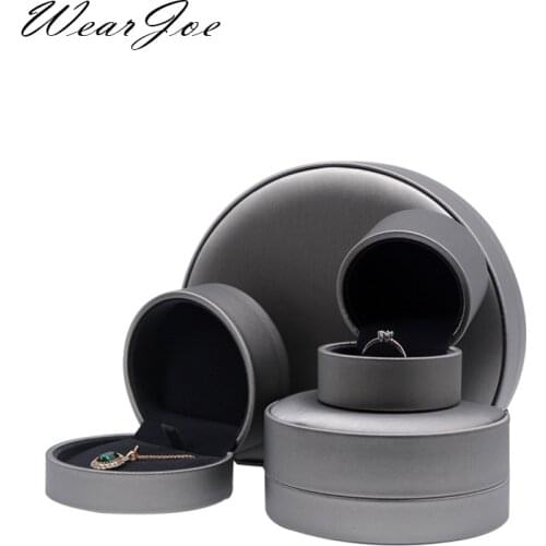 Luxury Engagement Ring Box PU Leather Jewelry Bracelet Gift Storage Organizer Case Large Chain Pendant Necklace Display Keep Box