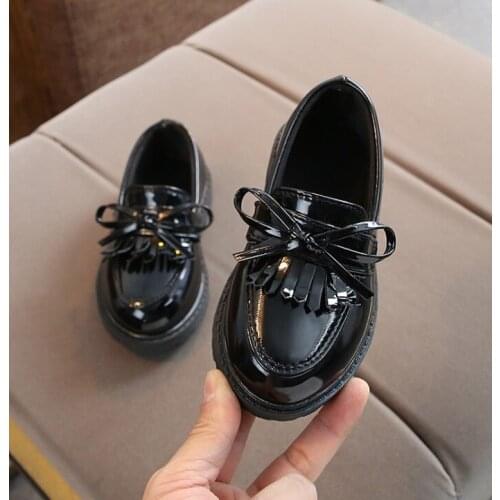 New Spring Autumn Boys Girls Children PU leather shoes fringe kid oxford brand tassel bow flats shoes Size 21-36