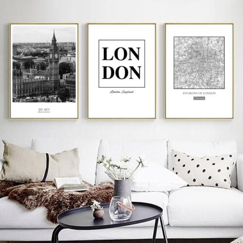 London Landscape Decoration Home Wall Art Canvas Painting Quotes Posters and Prints Wall Pictures for Living Room Wall Decor