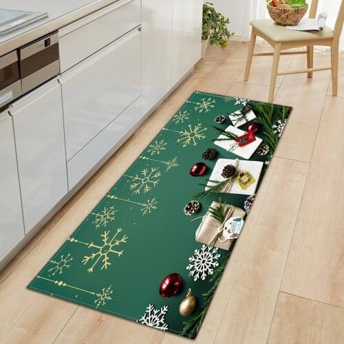 Doormat Entrance Kitchen Carpet Bathroom Mat Home Christmas Decorations Floor Carpets Anti-Slip Hallway Bedroom Tatami Long Rugs