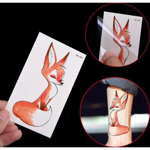 Waterproof Fox Sexy Harajuku Temporary Tattoo Body Art Fake Flash Tattoo Stickers