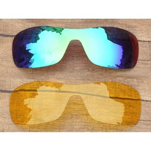 Vonxyz Two Pieces Ice Mirror & Yellow Replacement Lenses for-Oakley Antix Frame