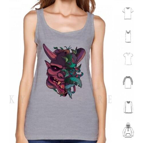 Inside Japanese Mask Tank Tops Vest Sleeveless Drama Snakes Merchandising Merchan Japan Artist Samuray Anime Sleeve Japanese