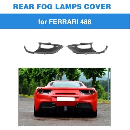 Rear Lights Lamp Cover Fit For Ferrari F488 2015 - 2017 Dry Carbon Fiber Rear Lights Cover