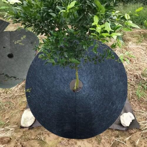 12pcs Mulch Ring Tree Protector Mat Nonwoven Tree Protection Weed Mats Mulch Ring Tree Protector Mat for Potted Plants Garden
