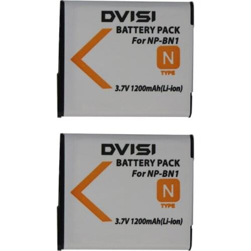 2Pcs 1.2Ah NP-BN1 NP BN1 NPBN1 Camera Battery for SONY DSC-W390 DSC-W380 DSC-W370 DSC-W350 TX9 T99 WX5 TX7 TX5 W320 W360 QX100