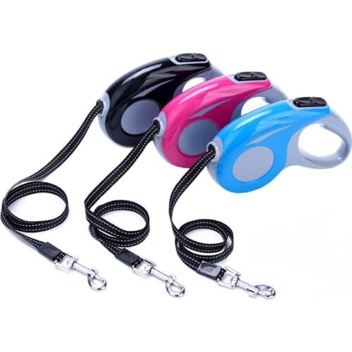 3M 5M Automatic Retractable Dog Leashes ABS Nylon Walking Running Training Reflective Leash For Small Medium Dogs