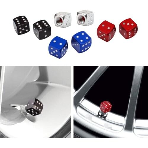 4pcs Car Wheel Tire Valve Cap Stems Dust Caps Wheels Tyres Valve Caps Dice Style Car Accessories Dropshipping