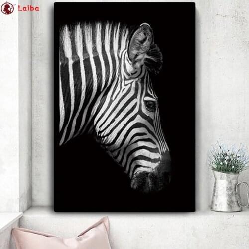 5d diy diamond painting Black and white animal art, zebra full square round diamond embroider for 2020 New arrivals gift