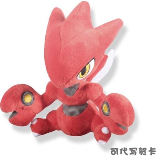 Anime Pokemon Scizor Kawaii Short Plush Doll Pillow Student Girls Sofa Cute Toys Japanese Cartoon Cushion Xmas Gifts