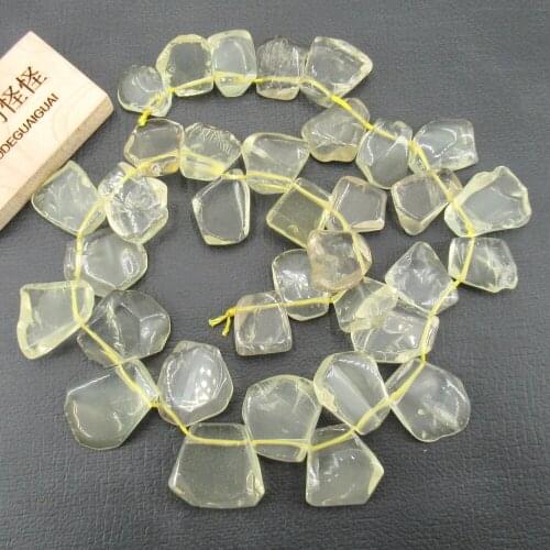 APDGG Natural 14x16-20x22mm Top-drilled Faceted Lemon Quartz Crystal Gems Stone Loose Beads 16'' Strands Jewelry Making DIY