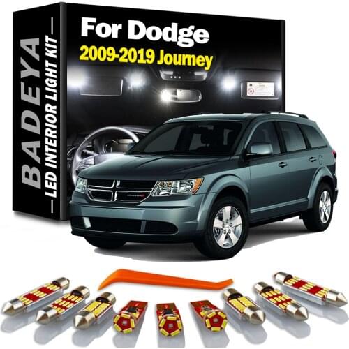 11Pcs Canbus LED Interior Light Kit Package for 2009-2019 Dodge Journey Car Accessories Map Dome Trunk License Light