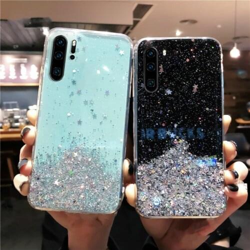 Soft Glitter Starry Phone Case for Samsung Galaxy A21s A11A50 A70 A71 A51 S10 Note 10 lite S20 Plus A7 2018 Case Cover Funda