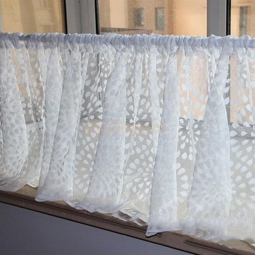 45x150 cm Country Style Hollow Crochet Window Half Curtain Drape Panel Decor