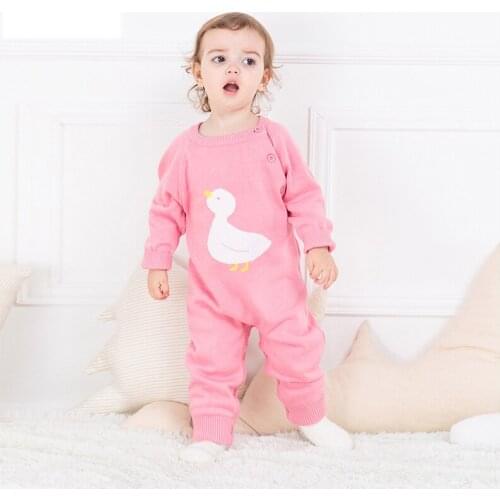Baby Rompers Winter Climbing Clothes Duck Pattern Newborn Boys Girls Warm Jumpsuits for Baby Clothing