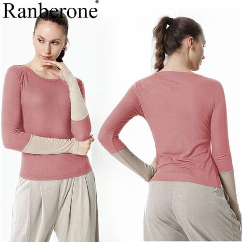 Breathable Sexy Women Letter Printing Sport Shirts Solid Color High Elastic Gym Yoga Top Running Breathable Long Sleeve T-Shirts