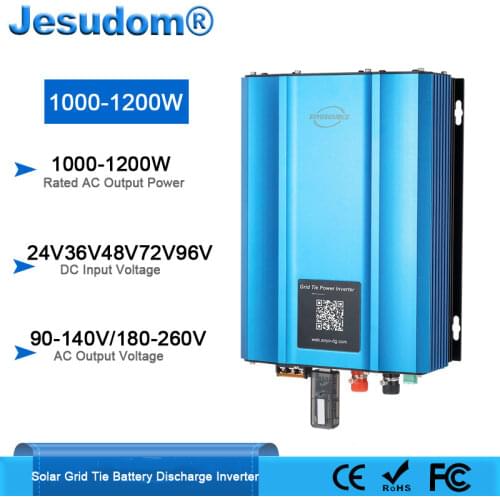 1000W 1200W Solar Grid Tie Battery Discharge Inverter DC24V 48V 72V to AC110V AC220V with WI-FI Limiter Sensor Power Inverter
