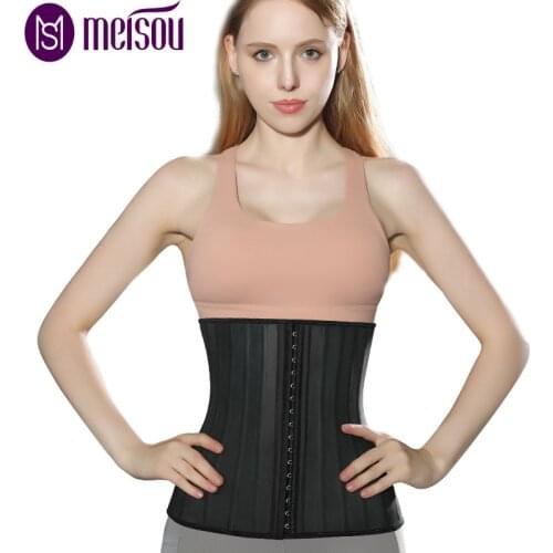 Meisou Latex Waist Trainer Corset Belly Slimming Underwear Belt Sheath Body Shaper Modeling Strap 25 Steel Boned Waist Cincher