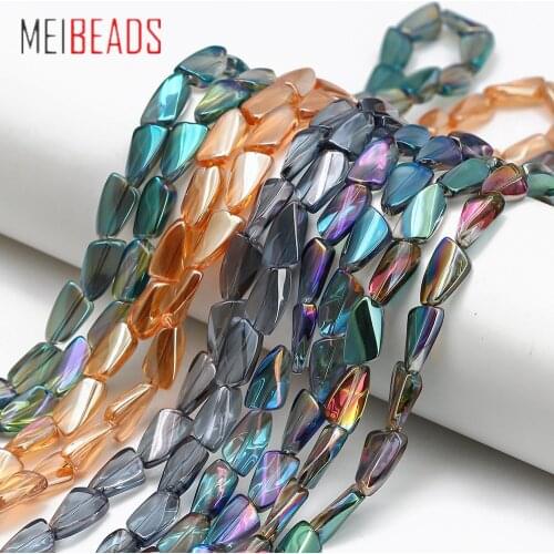 MEIBEADS 20pcs/lot 9*16mm Irregular Multifaceted Beads For DIY Jewelry Making Accessories Glass Loose Beads Findings EY6065