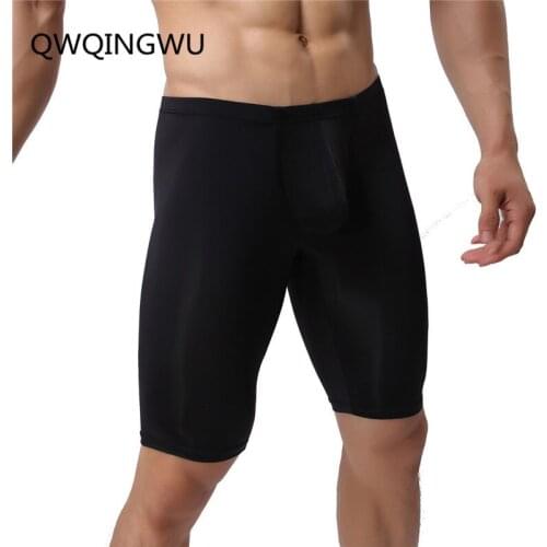 Men Underwear Boxers Ice Silk Fun Breathable Silky Flat Underwear Boxers Sexy Underwear Fitting Men Boxers Shorts Five Minutes