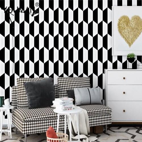 Wallpaper for kids room 3D White,Black Design Wallpaper For Bedroom Wall Covering Geometric Home Decor Living Room Wallpaper 3D