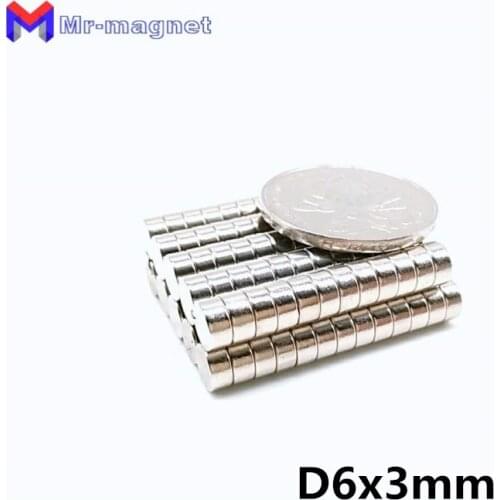 200pcs Bulk Small Round 6x3 Disc Magnets Dia 6mm x 3mm N35 Super Powerful Strong Magnet
