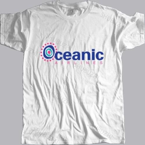 New arrived men t-shirt summer Retro American TV Series Lost Flight 815 Oceanic Airlines Holiday Travel male cotton tee-shirt