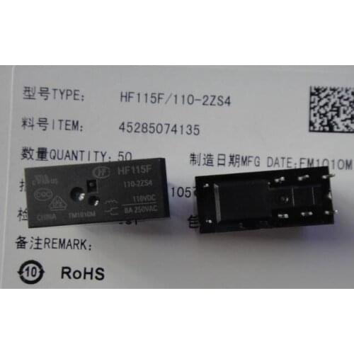 NEW relay HF115F 110-2ZS4 110VDC HF115F-110-2ZS4-110VDC JQX-115F-110-2ZS4 JQX-115F 110-2ZS4 110VDC DIP8 10pcs/lot