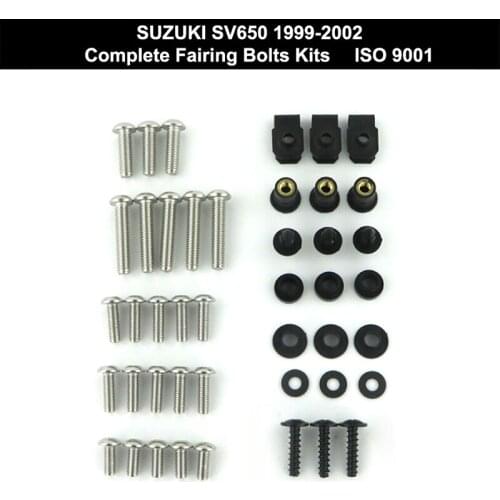 Fit For Suzuki SV650 1999-2002 Motorcycle Cowling Full Fairing Bolts Kit Clips Nuts Stainless Steel SV 650